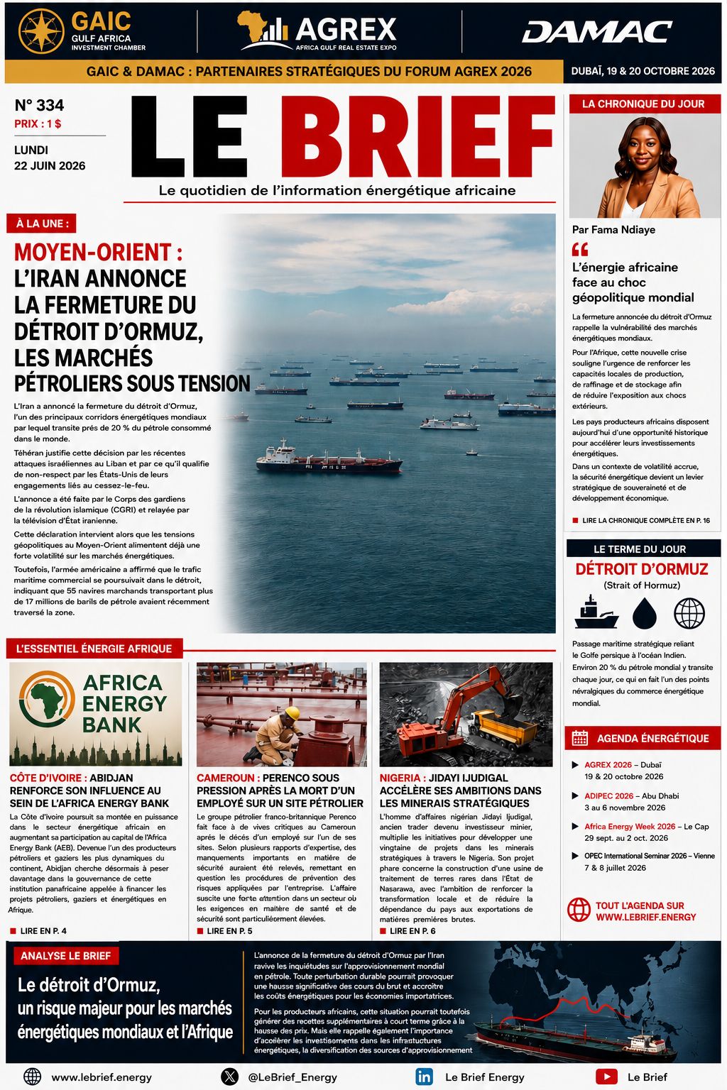 🔴À la UNE LE BRIEF | Lundi 22 Juin 2026