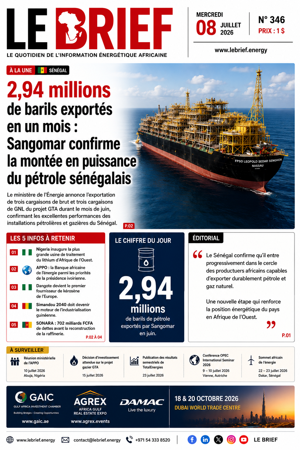 À la UNE LE BRIEF | Mercredi 08 Juillet 2026