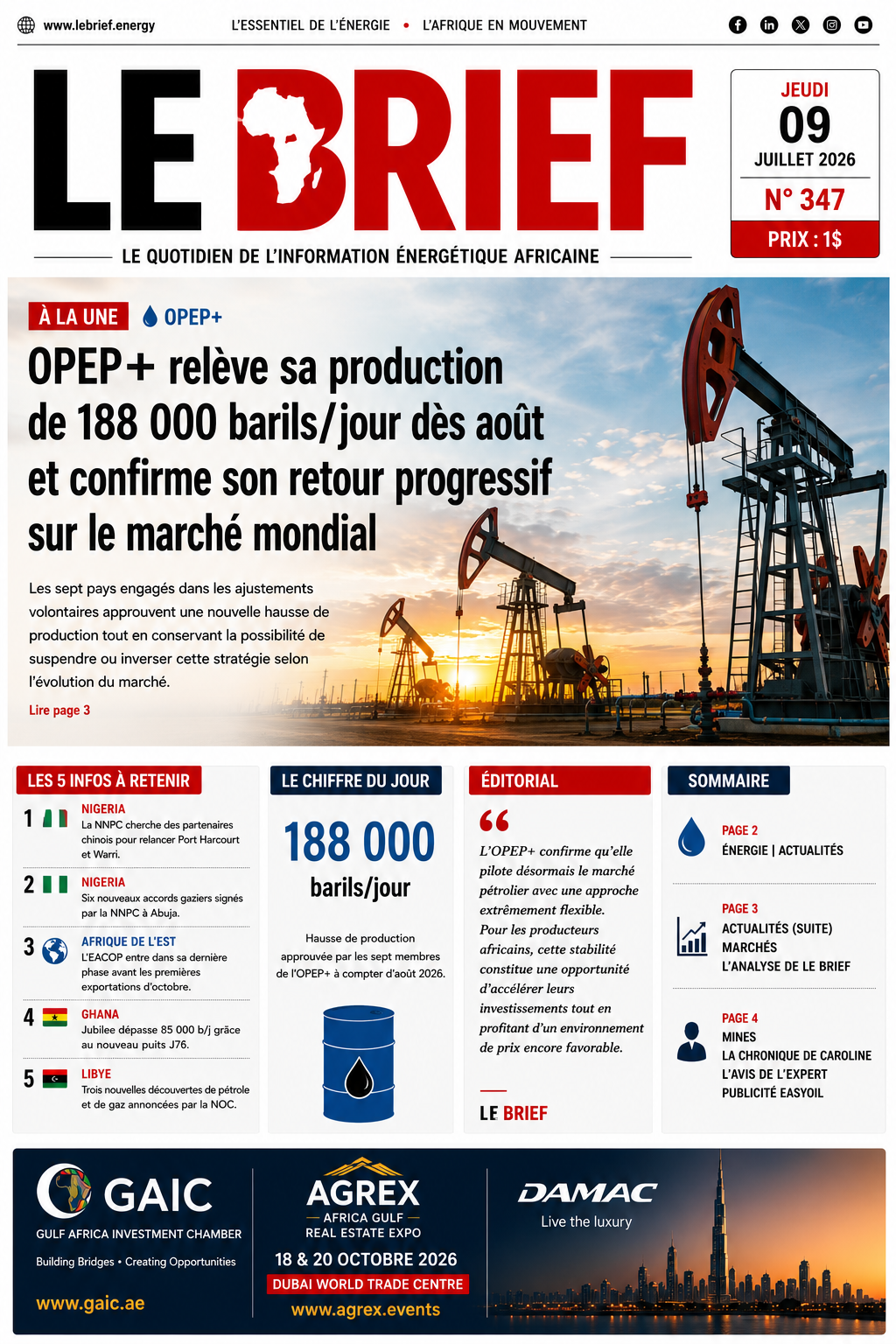 À la UNE LE BRIEF | Jeudi 09 Juillet 2026
