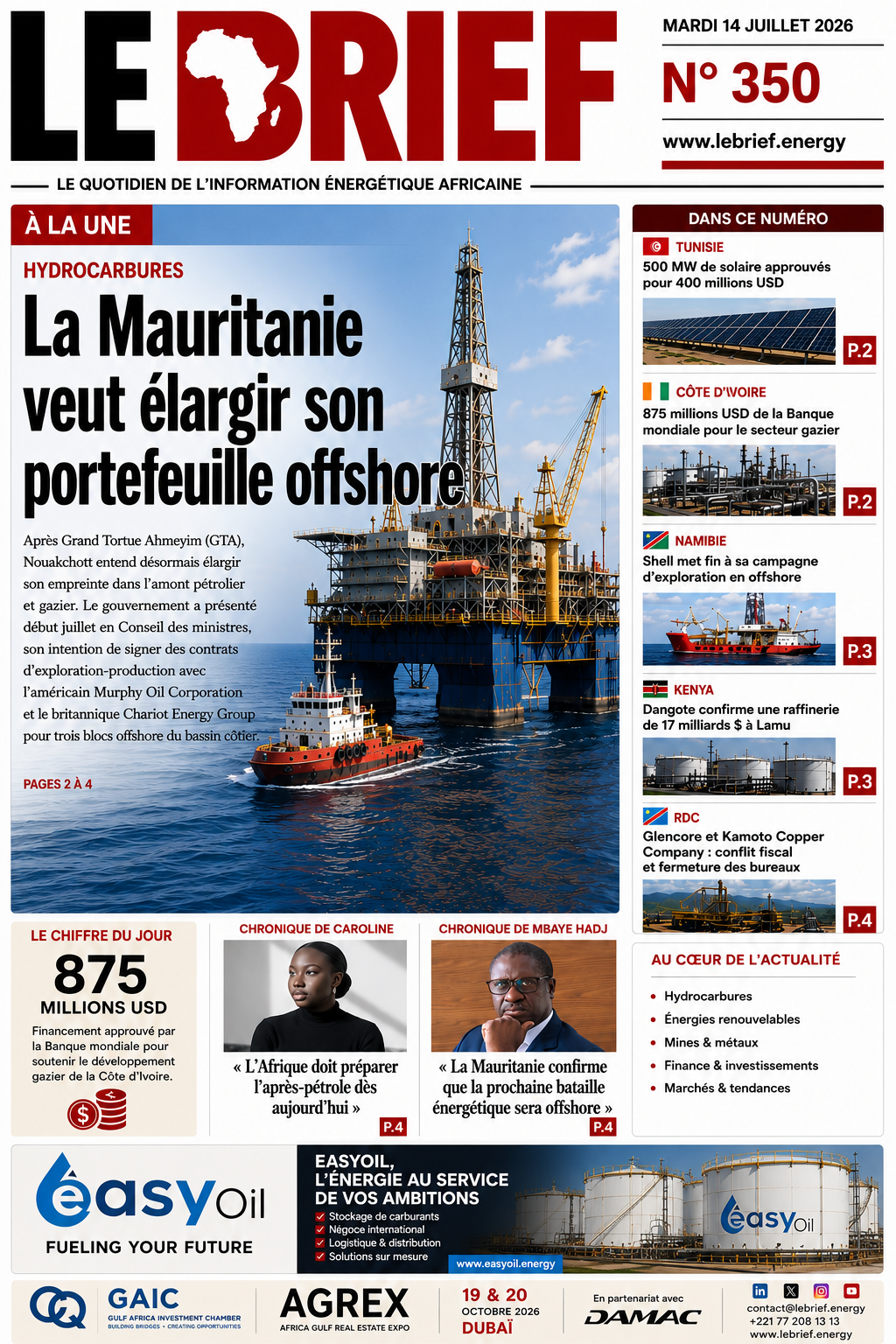 🔴 À la UNE LE BRIEF | Mardi 14 Juillet 2026
