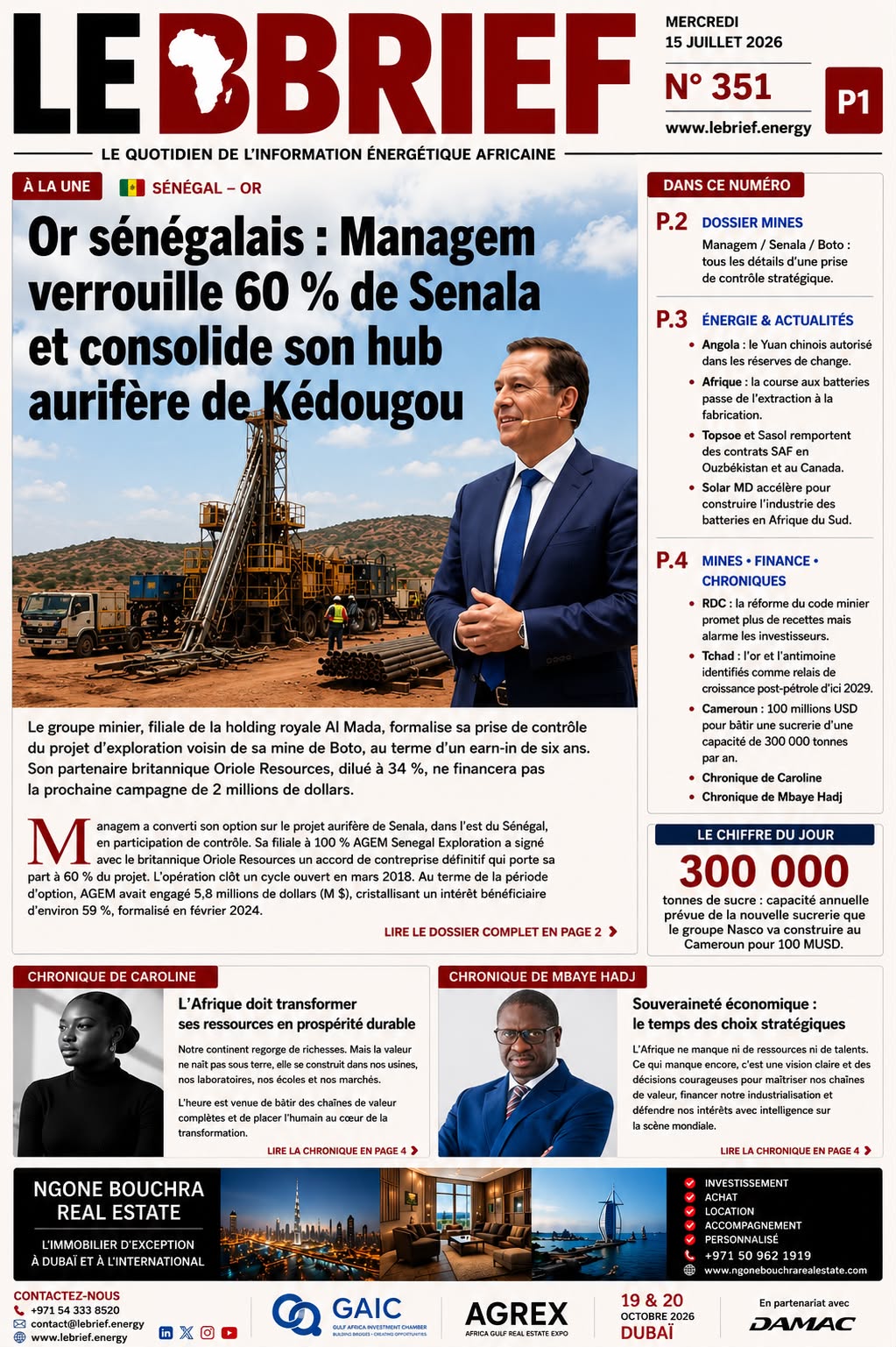 🔴À la UNE LE BRIEF | Mercredi 15 Juillet 2026