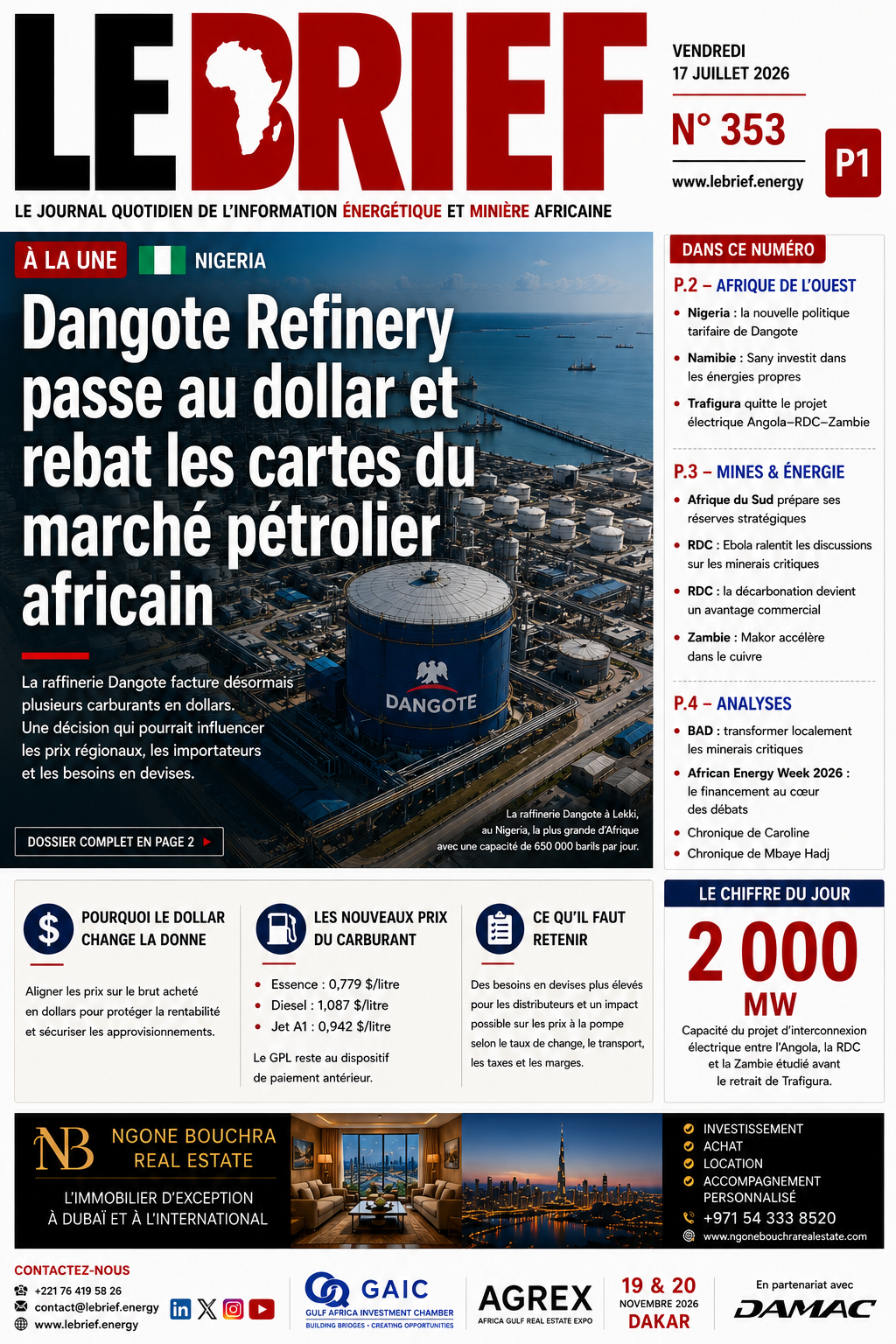 🔴À la UNE LE BRIEF | Vendredi 17 Juillet 2026