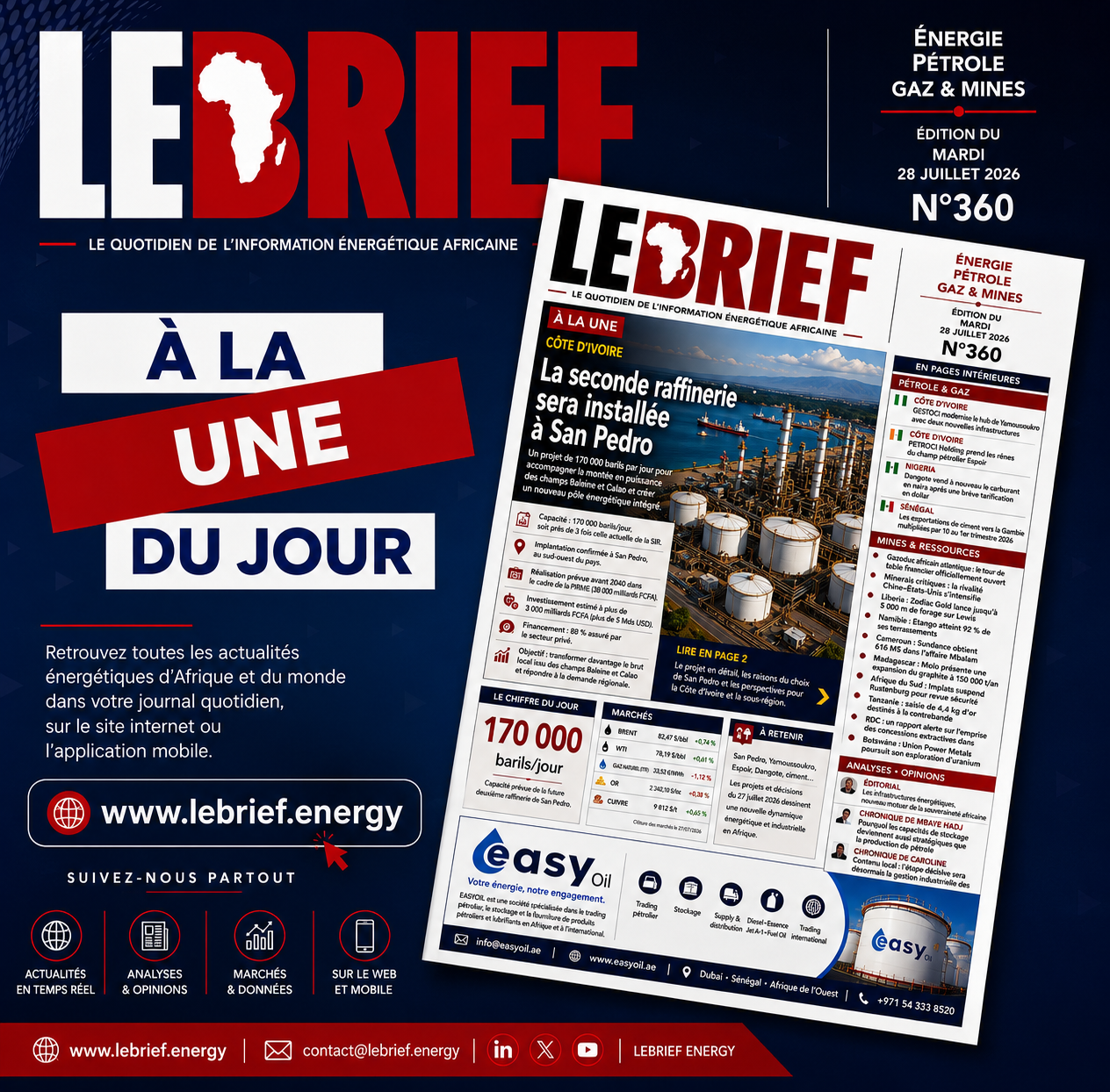 🔴À la UNE LE BRIEF | Mardi 28 Juillet 2026