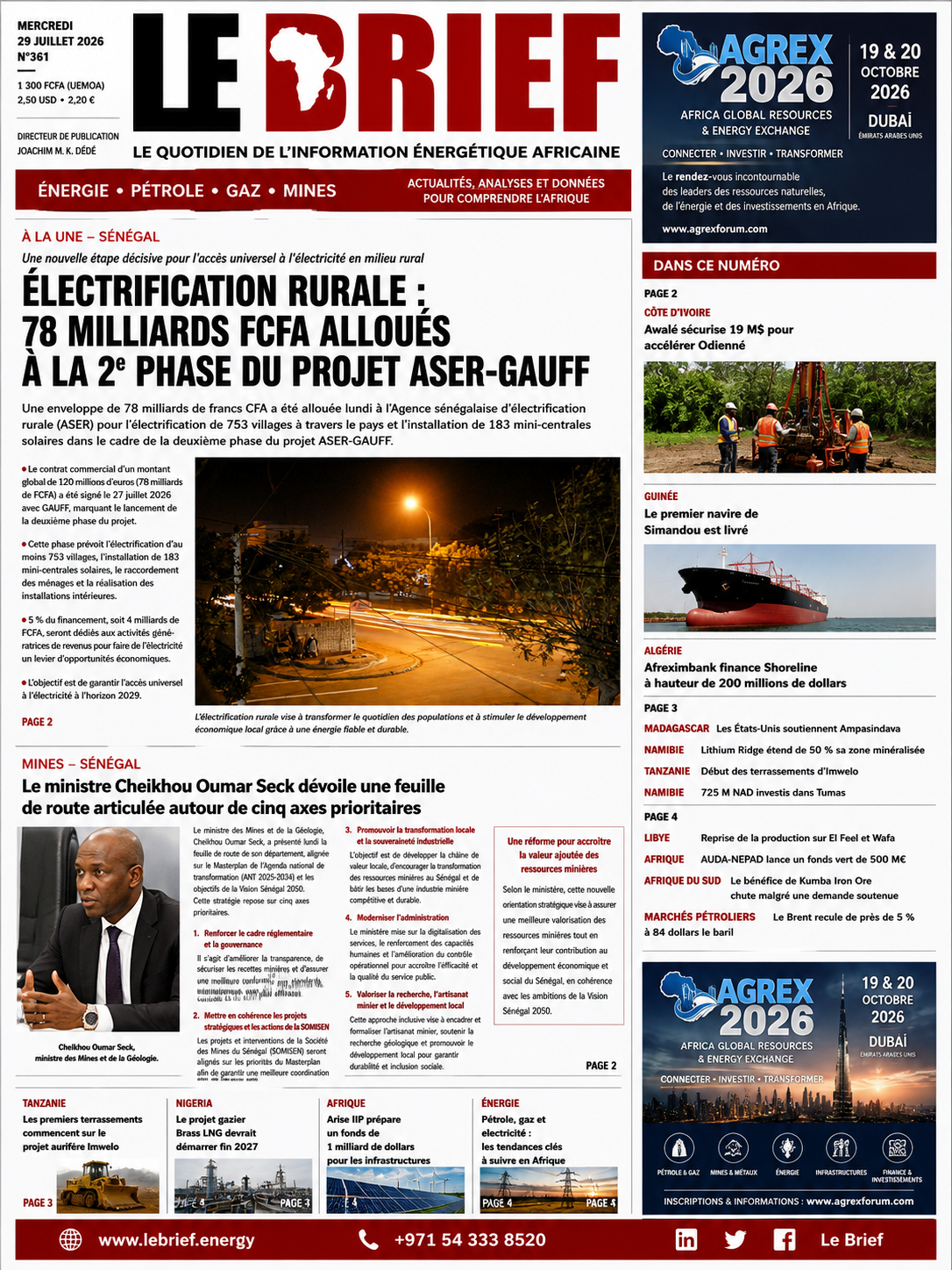 🔴À la UNE LE BRIEF | Mercredi 29 Juillet 2026