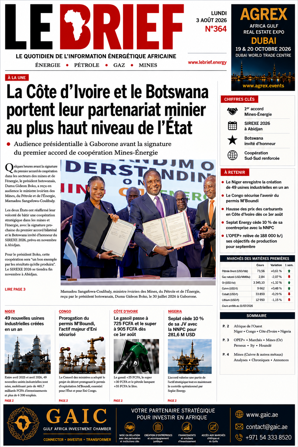 🔴À la UNE LE BRIEF | Lundi 03 Août 2026