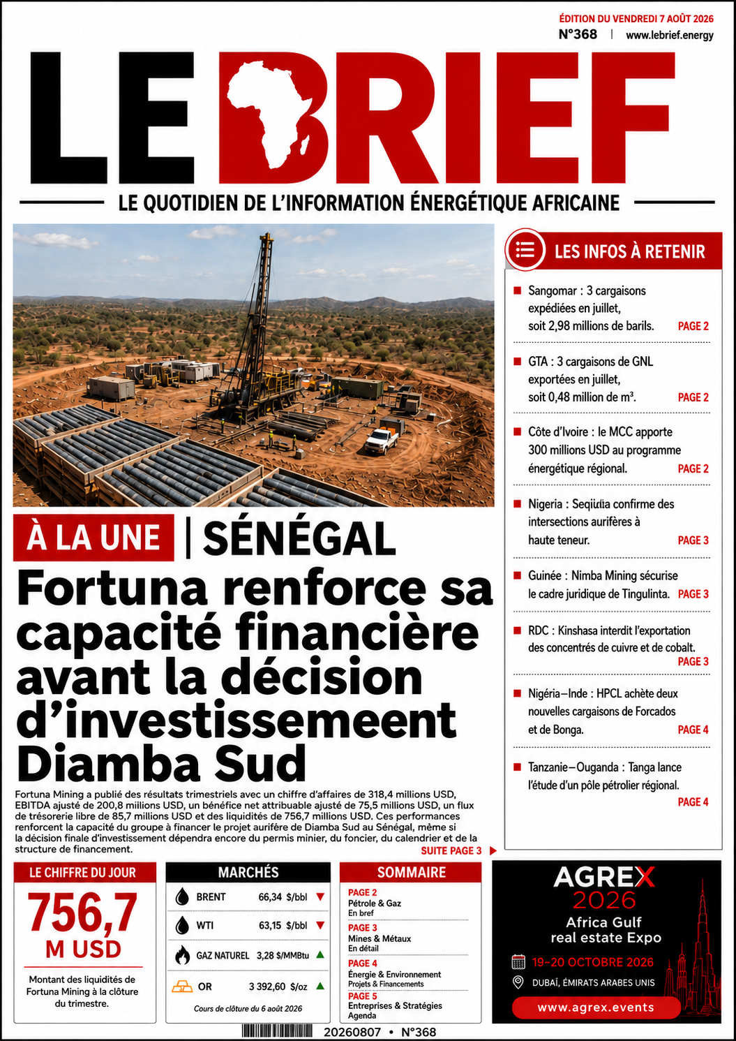 🔴À la UNE LE BRIEF | Vendredi 07 Août 2026