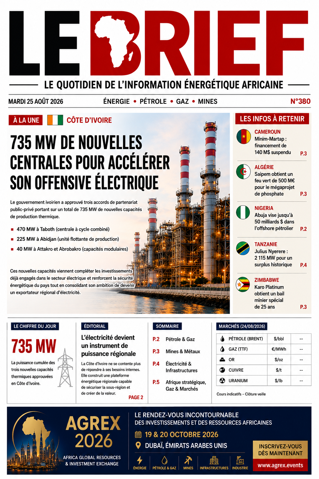 🔴À la UNE LE BRIEF | Mardi 25 Août 2026