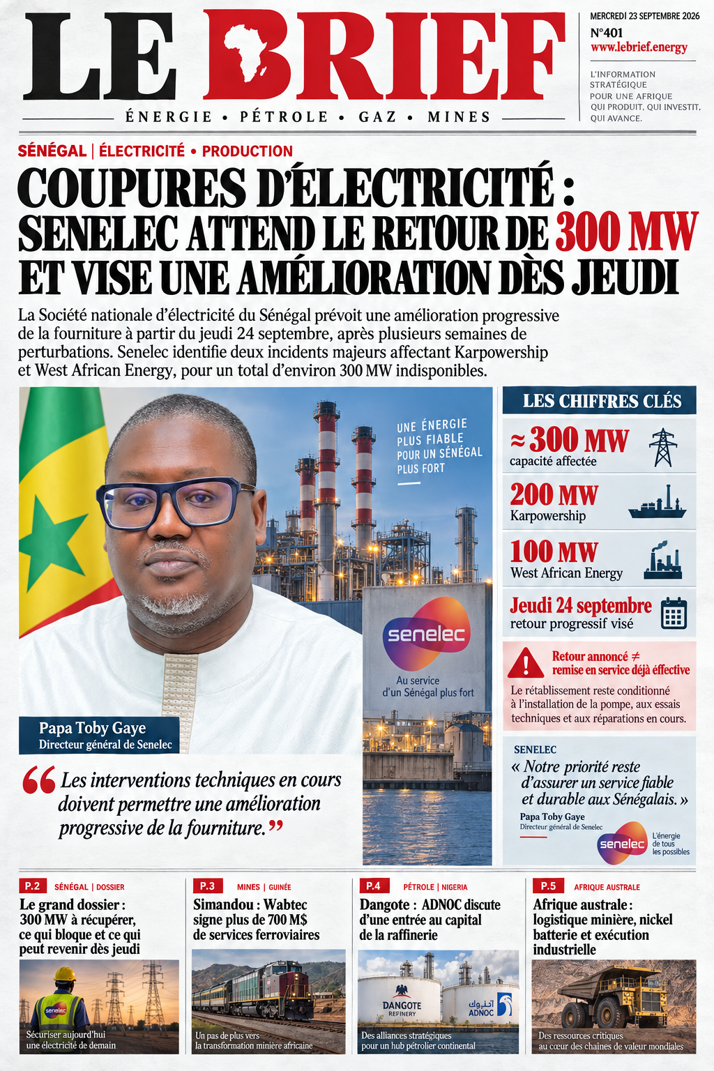🔴À la UNE LE BRIEF | Mercredi 23 Août 2026