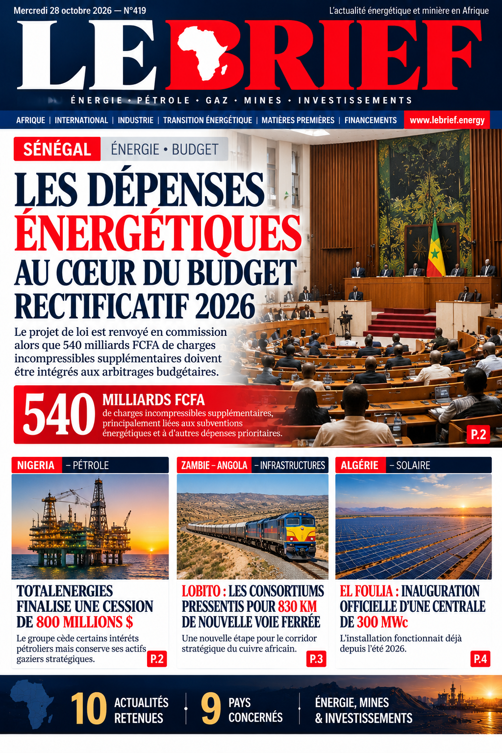 À la UNE LE BRIEF | Mercredi 28 octobre 2026
